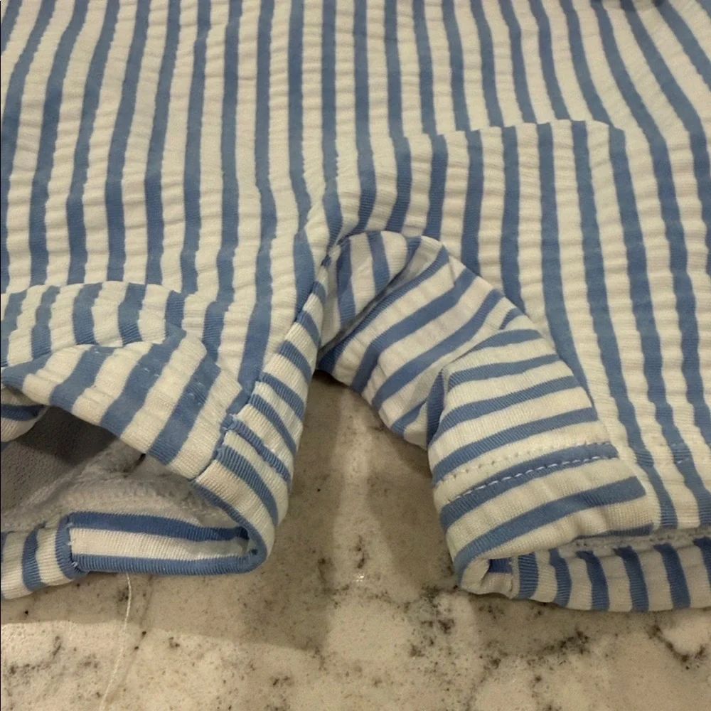 24 mo. Tommy Bahama One-Piece Seersucker Swim Suit in Blue and White Stripes